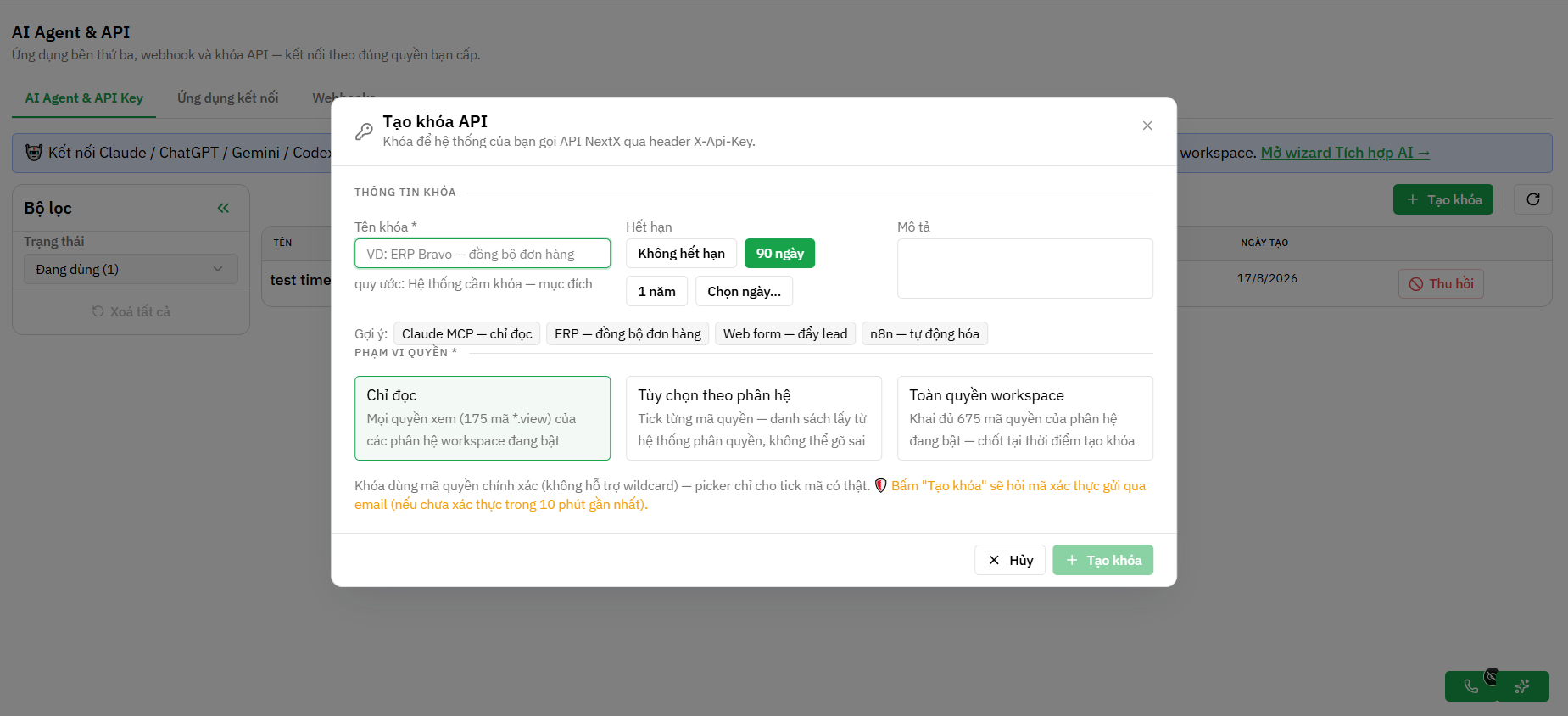 NextX AI CRM — AI Agent & API